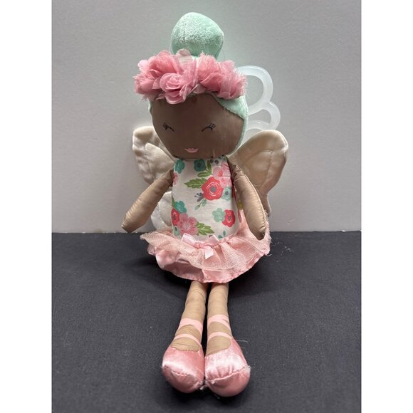 Go By Goldbug Inc. Floral Fairy Doll With Wings & Pink Ballet Slippers Brown Gre - Picture 1 of 7